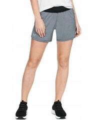 Женские теннисные шорты Under Armour Women's UA Launch SW Go Long Shorts - black full heather/black