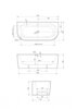 Cezares METAURO-INT-Wall-180-80-60-B-W-MATT Акриловая ванна пристенная, цельная, белая матовая внутри, чёрная матовая снаружи