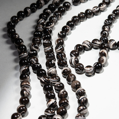 Перламутр морских ракушек, шоколадного оттенка "Зебра", шар 10,5мм