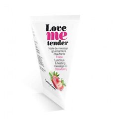 Съедобное согревающее массажное масло Love Me Tender Strawberry с ароматом клубники - 10 мл. - 