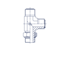 ФИТИНГ ORFS TEE 20-1/4 (L-ОБРАЗНЫЕ BSP, УПЛОТНЕНИЕ ТИП H) CAST