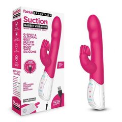 Розовый вибромассажер с клиторальной стимуляцией Clitoral Suction Rabbit - 24,5 см. - 