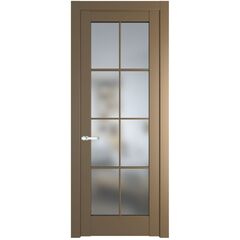 Межкомнатная дверь эмаль Profil Doors 4.1.2 (р.8) PD перламутр золото остеклённая