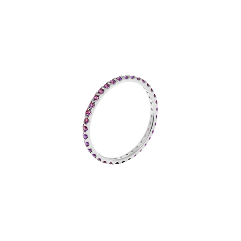 Pave Tiny Ring - Silver Violet