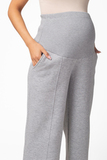 Утепленные брюки для беременных 15001 серый меланж