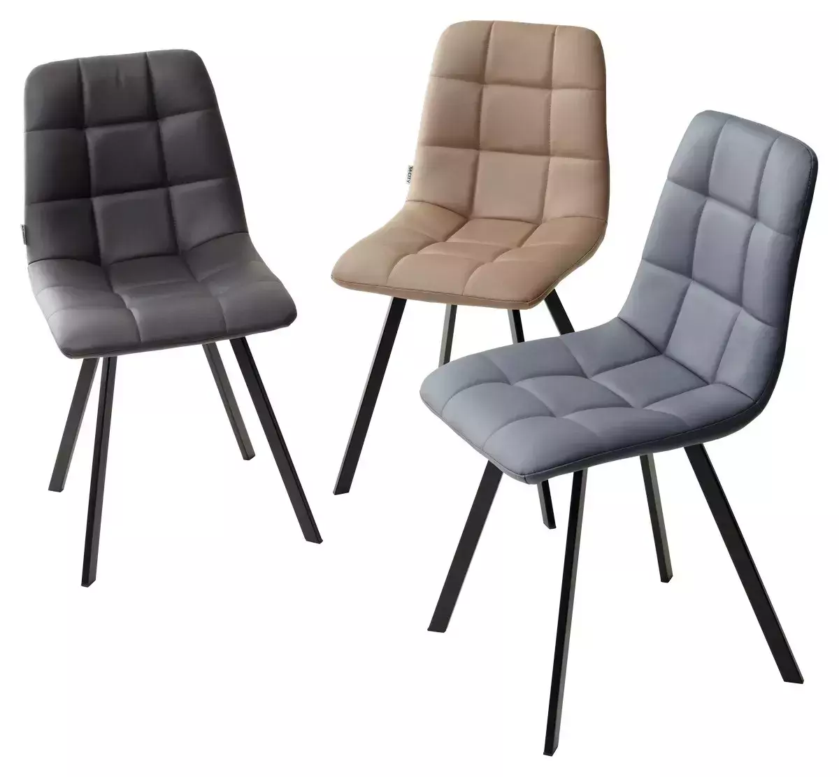Стул CHILLI SQUARE HK017-09 серо-черничный, PU/ черный каркас М-City