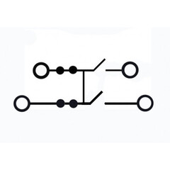 Клемма Push-IN /16A/500V/0,2-2,5mm2/ с 2-мя замкнутыми уровнями и разъединителем на каждом из 2-х уровней