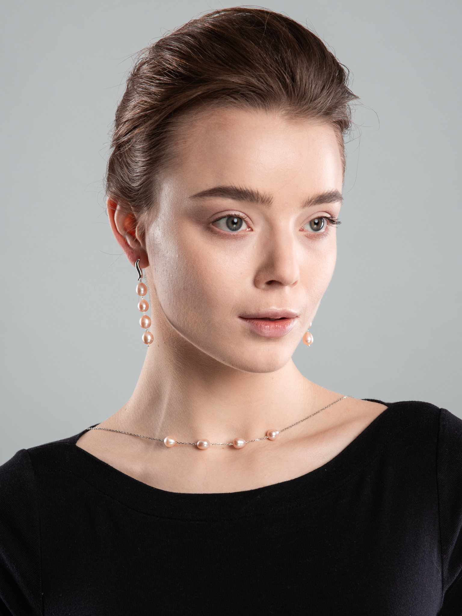 Серьги из розового жемчуга