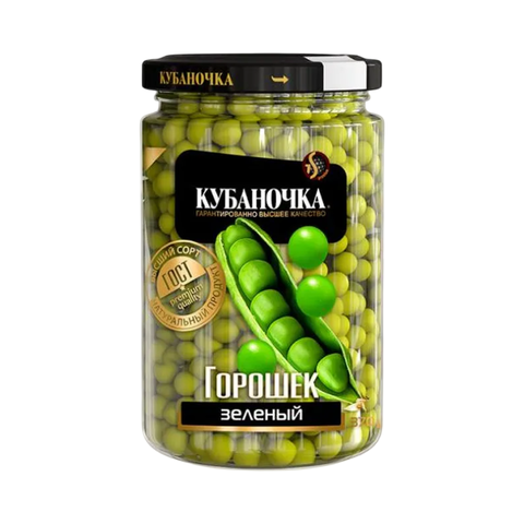 Горошек зеленый Кубаночка 370гр 12шт