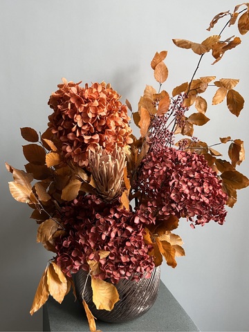 Композиция в кашпо Леукадендрон