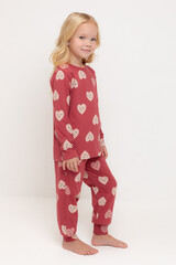 пижама  для девочки  К 1561/спелая вишня,доброе сердце