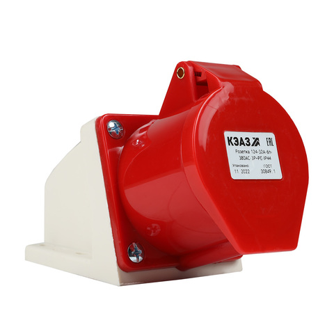Розетка для монтажа на поверхность 124-32А-6h-380AC-3P+PE-IP44