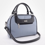 Сумка Саломея 269 гладкий серо-голубой + черный