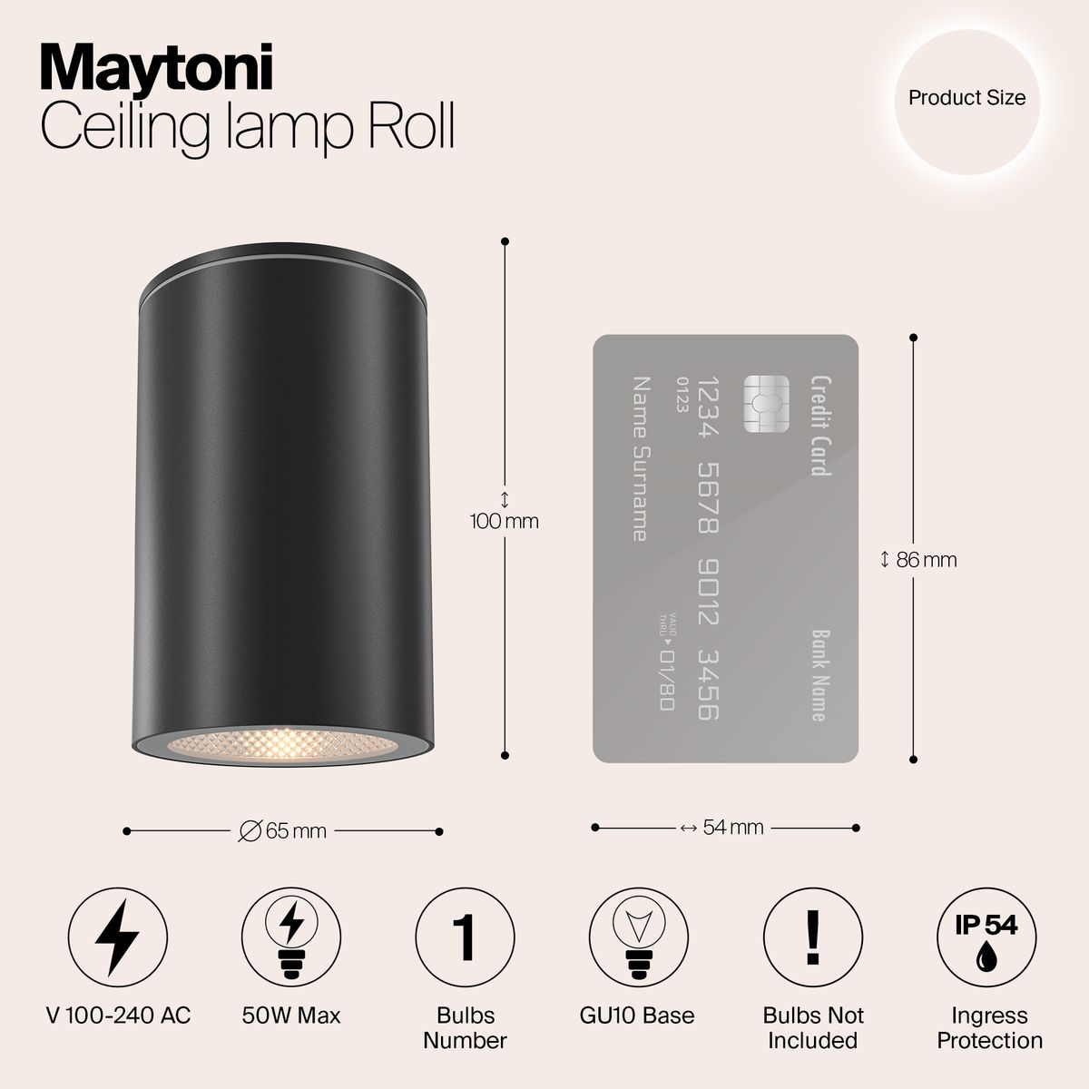 Уличный светильник Maytoni Roll O307CL-01B