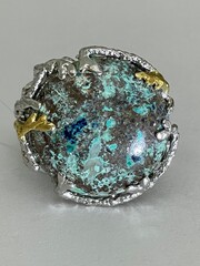 Хризоколла (кольцо из серебра)