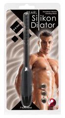 Чёрный вибростимулятор для уретры Silikon Dilator - 19 см. - 