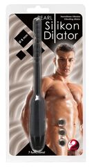 Чёрный вибростимулятор для уретры Silikon Dilator - 19 см. - 