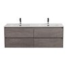 BelBagno KEP-140-2-MNO Столешница из керамогранита с двумя отверстиями под раковину и с двумя отверстиями под смеситель 1404x462 KEP-140-2-MNO Marmo Nero Opaco