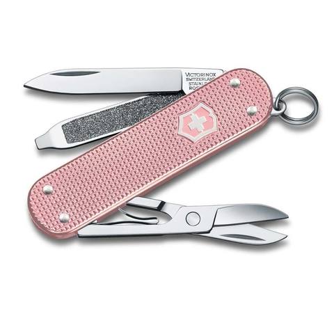 Нож-брелок Victorinox Classic SD ALOX Colors, Cotton Candy (0.6221.252G) с алюминиевыми накладками рукояти, 5 функций, 58 мм. в сложенном виде, цвет розовый | Wenger-Victorinox.Ru
