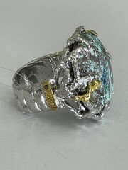 Хризоколла (кольцо из серебра)