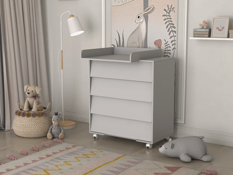 Комод с пеленальным столиком Cambridge серый