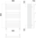 Полотенцесушитель Terminus Вента люкс П16 500х800