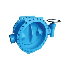 Затвор чугунный с диском из высокопрочного чугунна, уплотнение EPDM 2-эксцентр., DN250, PN10, фланцевый с редуктором FAF 38100250