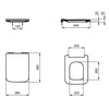 Ideal Standard T521101 BLEND CUBE Сиденье и крышка стандарт, тип SANDWICH/SLIM, дюропласт, легкосъемное (шарниры Easy Take Off), с функцией плавного закрытия