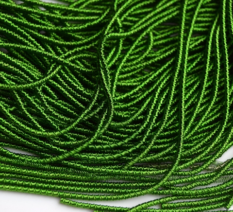Канитель спиральная резная 1,5мм зеленая (№4767)