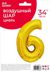 К 34''/86 см, Цифра ЭКО, Золото, 