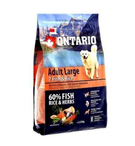 Купить корм Ontario Adult Large Fish & Rice для собак