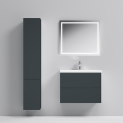 Тумба с раковиной подвесная, 75 см, 2 ящика, графит матовый AM.PM Gem - M90FHX07522GM