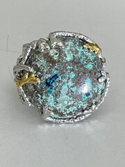 Хризоколла (кольцо из серебра)