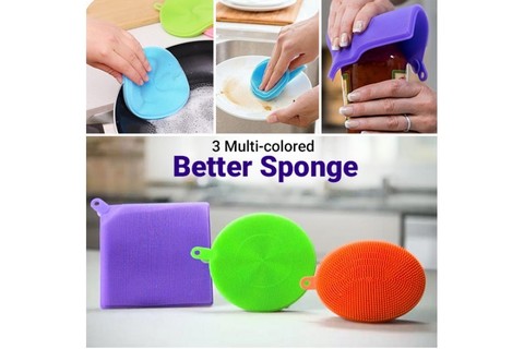 СИЛИКОНОВЫЕ ГУБКИ ДЛЯ МЫТЬЯ ПОСУДЫ BETTER SPONGE