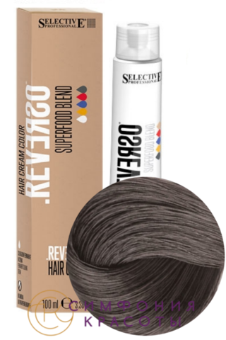 Крем-краска без аммиака Reverso Hair Color 5.11 Светло-каштановый пепельный интенсивный Selective, 100 мл