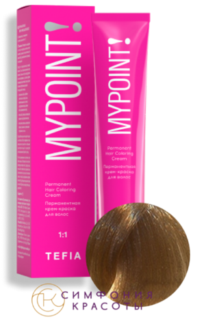 Перманентная крем-краска для волос Mypoint 9.370 Очень светлый блондин золотисто-фиолетовый для седых волос Tefia, 60 мл
