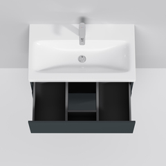 Тумба с раковиной подвесная, 75 см, 2 ящика, графит матовый AM.PM Gem - M90FHX07522GM