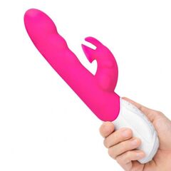 Розовый вибромассажер с клиторальной стимуляцией Clitoral Suction Rabbit - 24,5 см. - 