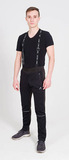Утеплённый лыжный костюм ArsWear Black-Blue Professional с лямками мужской