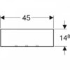 Настенная полка Geberit Smyle Square: B=45см, H=14.8см, T=15см, темно-серый / с порошковой окраской, матовый, меламин с текстурой дерева / пекан