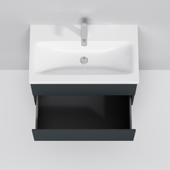 Тумба с раковиной подвесная, 75 см, 2 ящика, графит матовый AM.PM Gem - M90FHX07522GM
