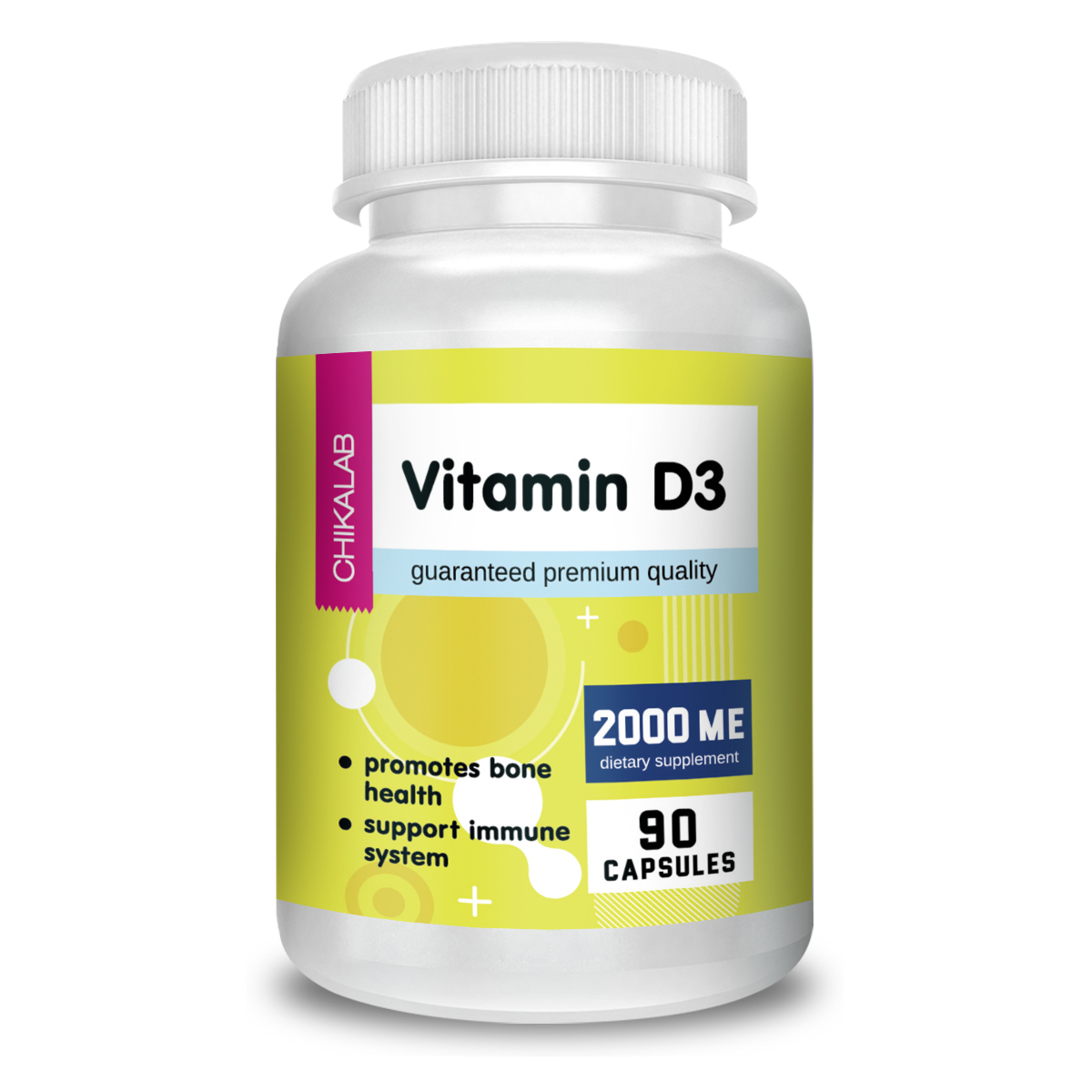 Витамин Д3, Vitamin D3, Chikalab, 90 капсул 1