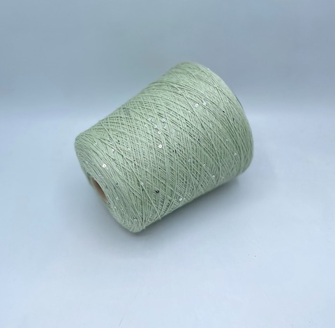 Fil-lab (пр.Италия),art.Paillettes,350м/100гр, 100% Меринос+пайетка(серебро) цвет-Салатовый. арт-33353