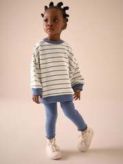 Толстовка и легинсы в комплекте для девочки Next E54-944, Молочный, Голубой