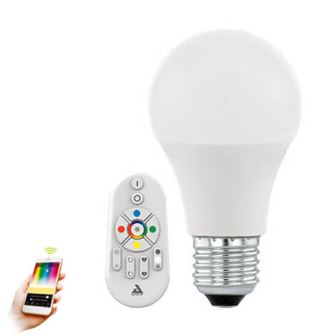 Лампа RGB LED диммируемая с пультом ДУ Умный свет Eglo EGLO CONNECT LM-LED-E27 9W 806Lm 2700-6500K A60 11585