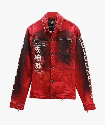 The Saints Sinphony | Куртка джинсовая мужская TIGER PATCH RED JACKET TSJ033 перед