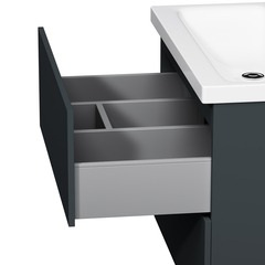 Тумба с раковиной подвесная, 75 см, 2 ящика, графит матовый AM.PM Gem - M90FHX07522GM