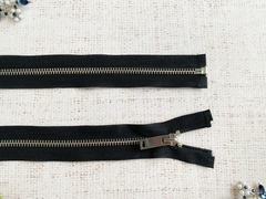 Молния шлифованная металл Т5, L 80 см, чёрный/никель