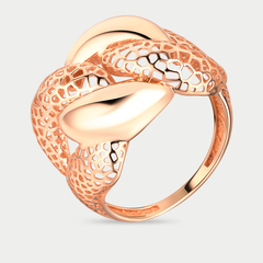 Кольцо женское из розового золота 585 пробы без вставок (арт. 79043700)