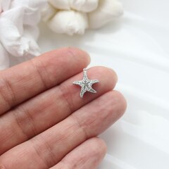 Подвеска Морская звезда с фианитами 13*12 мм, родий, П283